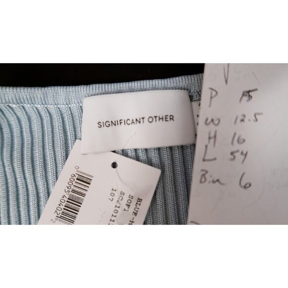 SIGNIFICANT OTHER Sofia Knit Cut-Out Back Midi Dress in Sky Blue NWT US 2 $218 - Picture 12 of 12